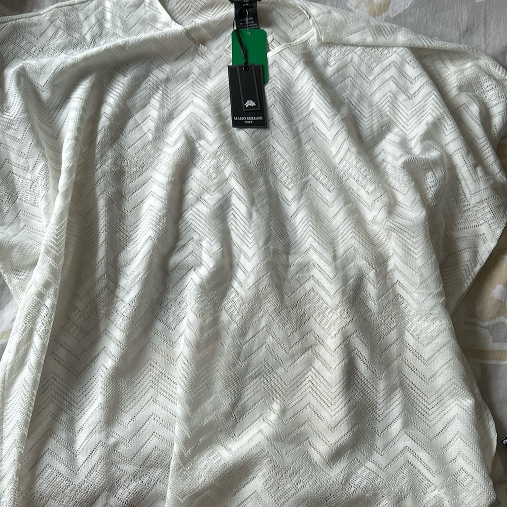 Mario Serrani white Swimsuit Swim Cover-Up Dress New NWT Beach Vacation